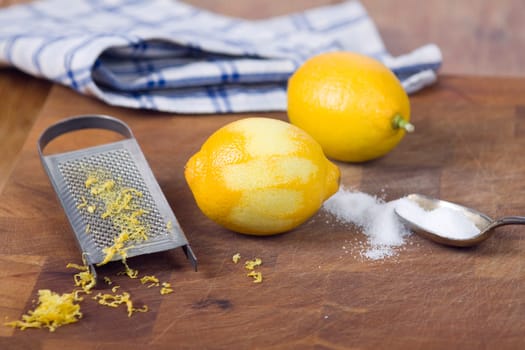 Lemon zest and sugar