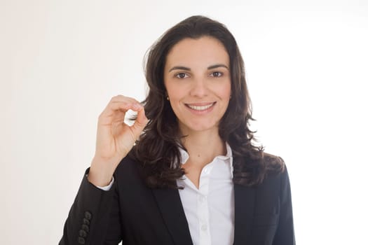 Woman showing the number zero