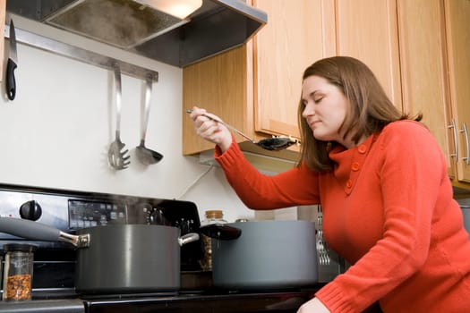Cooking pasta dish