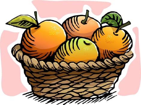 Illustration of orange and leafs