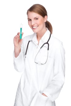 Female doctor with a syringe
