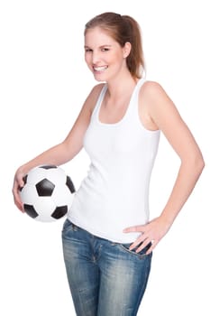 Woman with a soccer ball