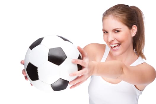 Woman with a soccer ball