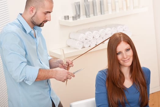 Professional hairdresser cut hair
