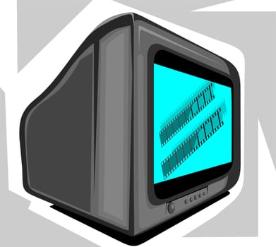 Illustration of TV in ash shade backgrou