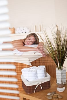 Spa - Young female client at wellness massage