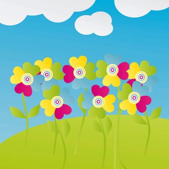 Multicolored flowers