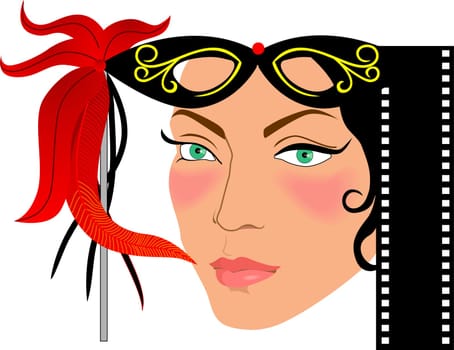 Illustration of film Actress with colour