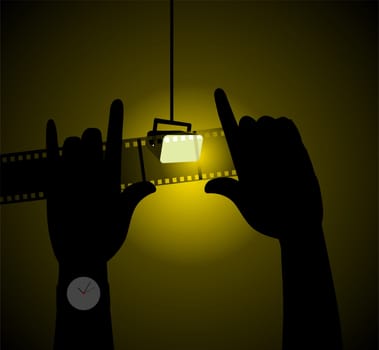 Two hands with light
