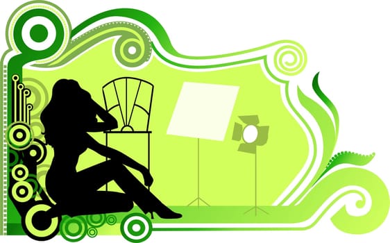 Illustration of film scene with colour