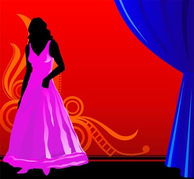 Illustration of film scene with colour