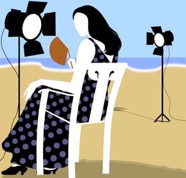 Illustration of film shooting