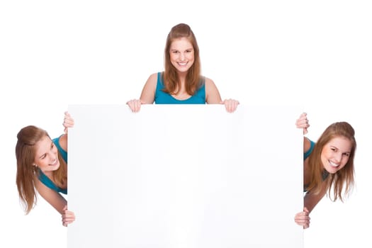 Women with billboard
