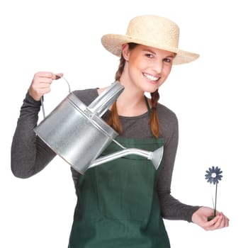 Gardener with a watering can