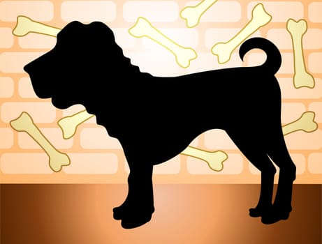 Illustration of black colour dog