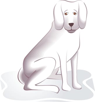 Illustration of white colour dog