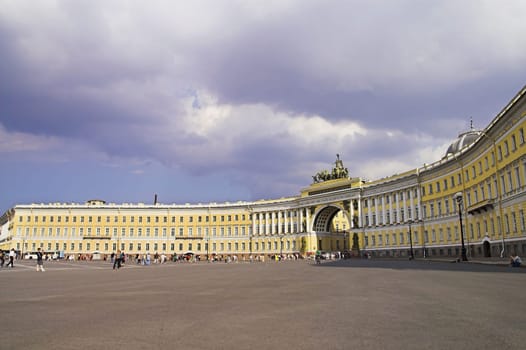 General Army Staff Building in Saint Petersburg, Russia. Classicism-epoch style.