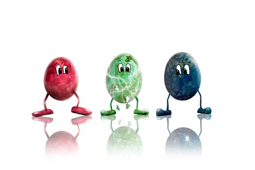 Three Easter Eggs One Easter Egg Square wd597