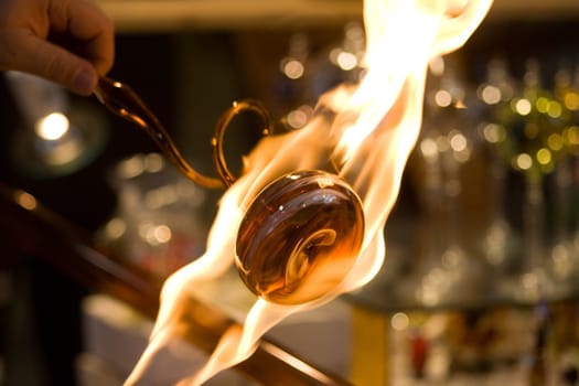 Flamed glass