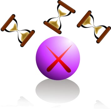 Hourglass and ball