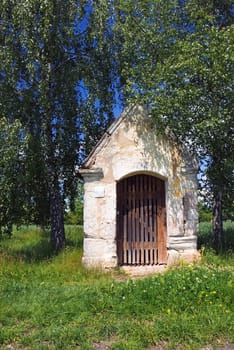 Chapel under birch trees