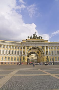 General Army Staff Building in Saint Petersburg, Russia. Classicism-epoch style.