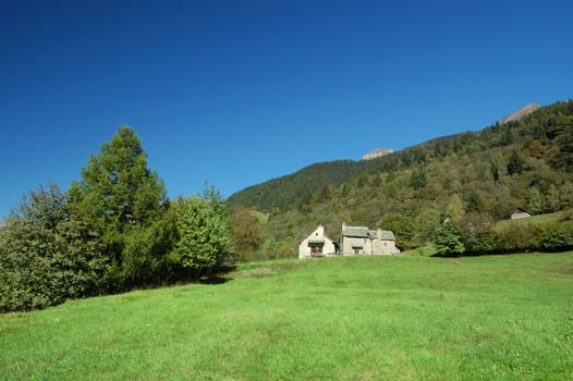 Mountain Village landscape in summer