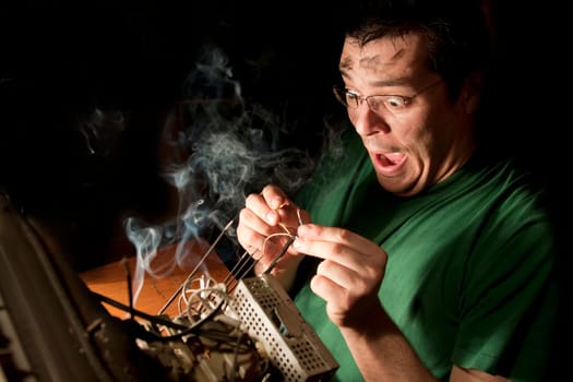 Electrician on fire