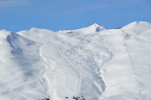 Chairlift and mountains