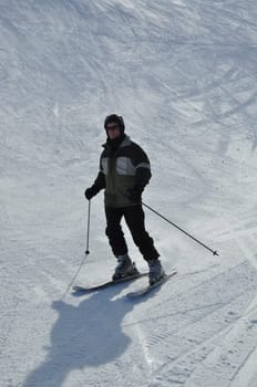 Skier in powder snow