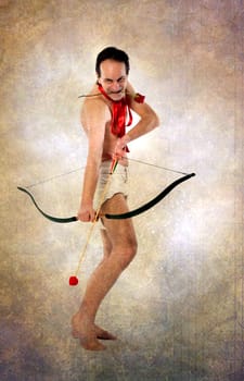 Cupid on grunge paper