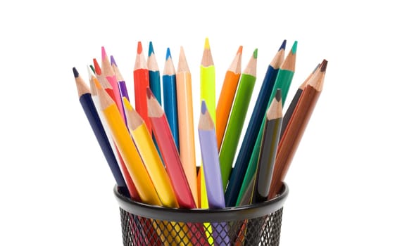 Many pencils of different colors