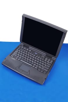 Gray laptop computer.