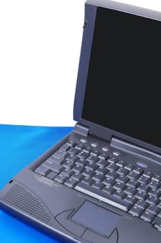 Gray laptop computer.
