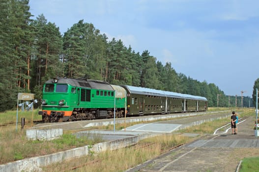 Passenger train waiting at the station