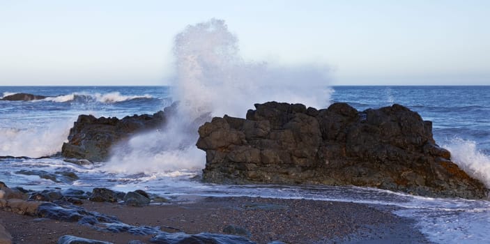Heavy sea in the East Fjords, Laekjavik, Iceland