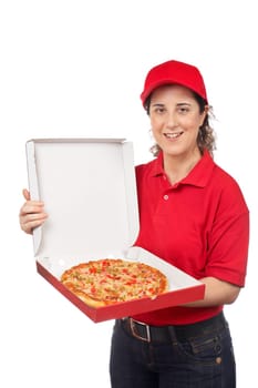 Pizza delivery woman
