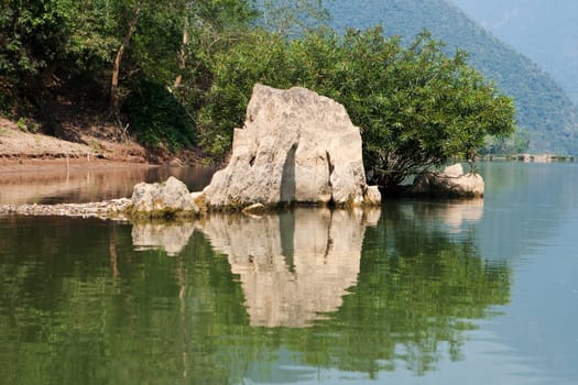 Landscape of Nam Ou River in Laos