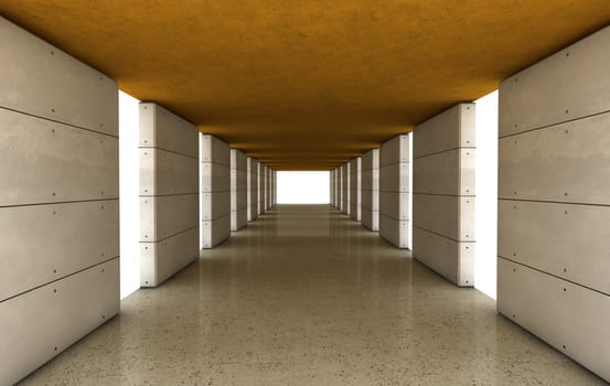Concrete architecture with color
