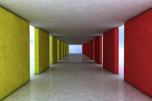 Concrete architecture and colour scheme