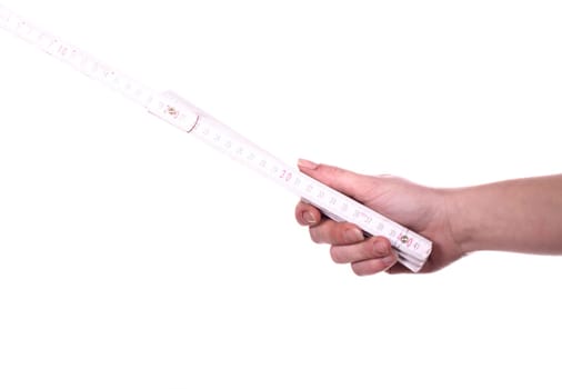 Hand with folding rule