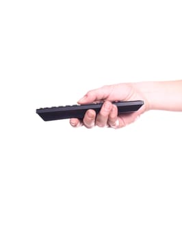 Hand with remote control