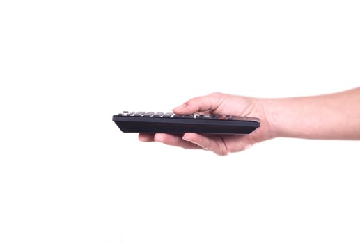Hand with remote control