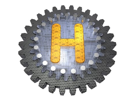 Alphabet - Gear - Letter H