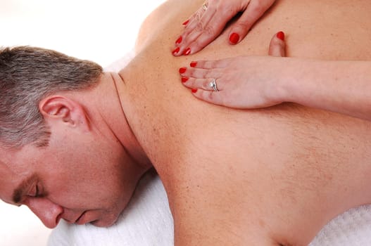 Man getting back massage.