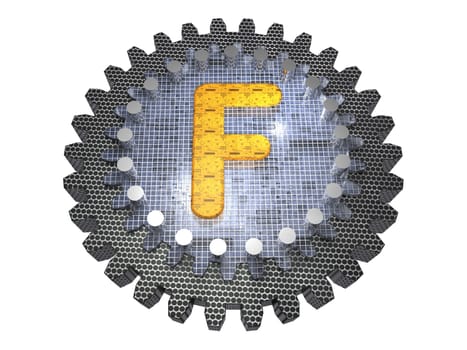 Alphabet - Gear - Letter F