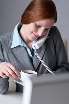 Successful business woman on the phone