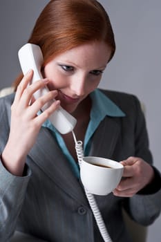 Successful business woman on the phone
