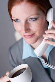 Successful business woman on the phone
