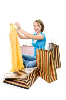 Teenage girl with shopping bags